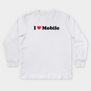 I Love Mobile Kids Long Sleeve T-Shirt